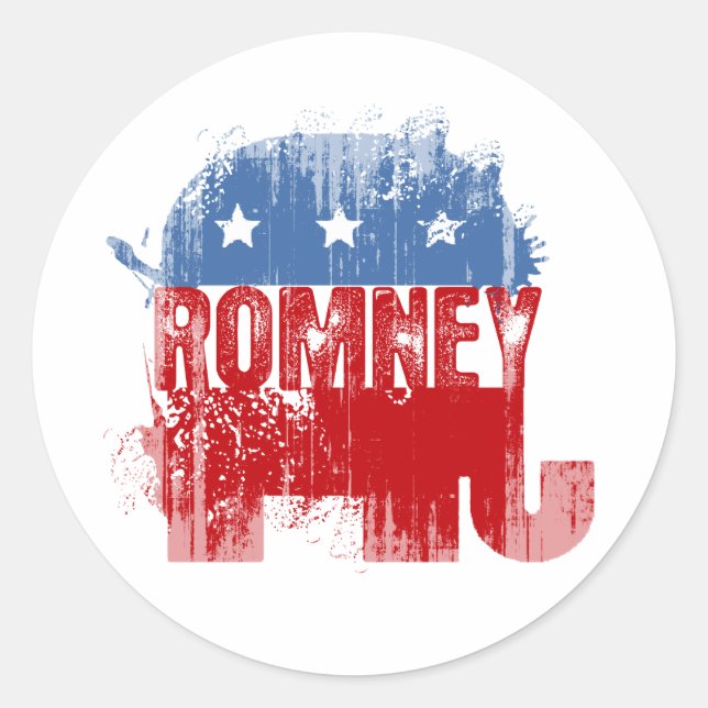 Sticker Rond Républicain ROMNEY (Devant)