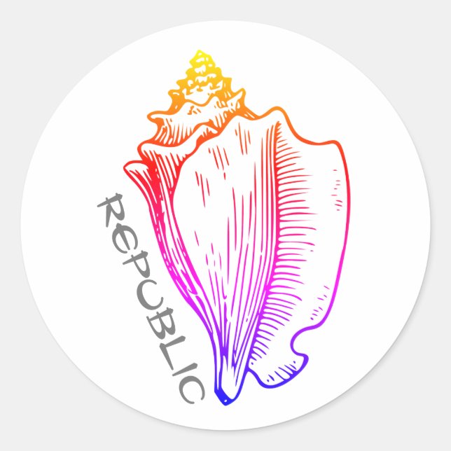 Sticker Rond République de conch (Devant)