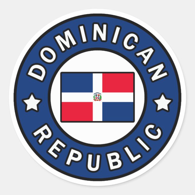Sticker Rond République dominicaine (Devant)