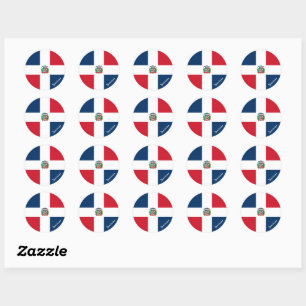 Sticker Rond République dominicaine, drapeau dominicain patriot
