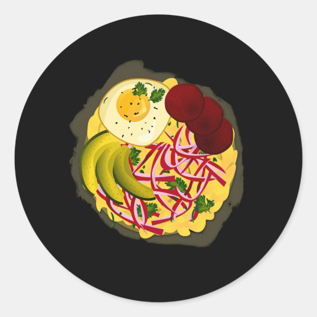 Sticker Rond République Dominicaine Mangue Alimentaire Préférée (Devant)