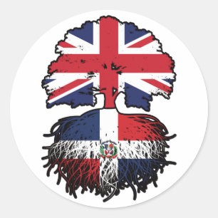 Sticker Rond République dominicaine Royaume-Uni Royaume-Uni rac