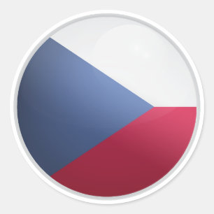 Sticker Rond République tchèque Drapeau circulaire brillant