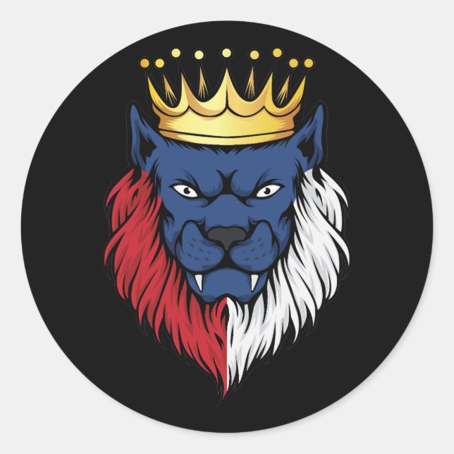 Sticker Rond République tchèque Lion King drapeau (Devant)