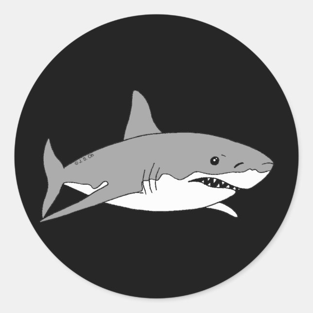 Sticker Rond Requin gris (Devant)