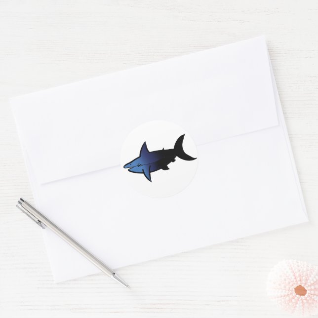 Sticker Rond Requin rayé galaxique personnalisable (Enveloppe)