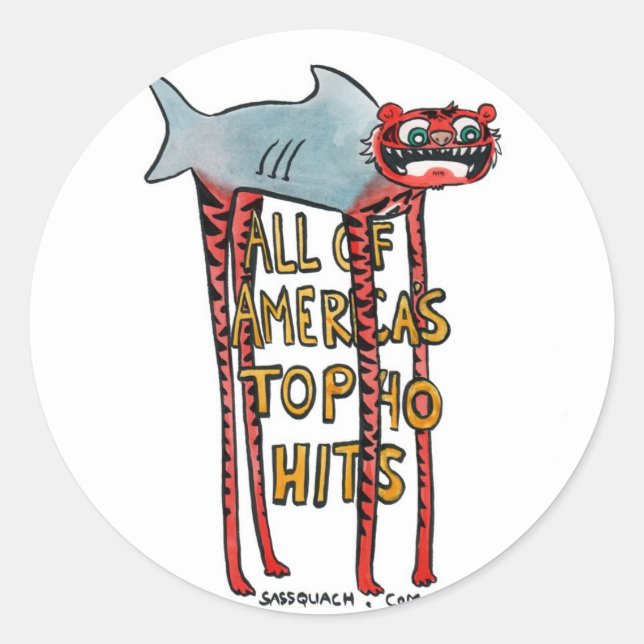 Sticker Rond Requin tigre (Devant)