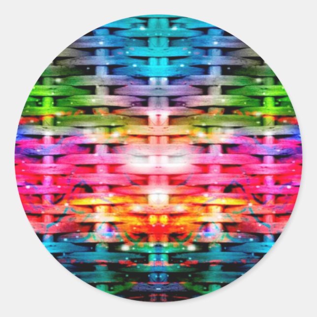 Sticker Rond Réseau couleur (Devant)