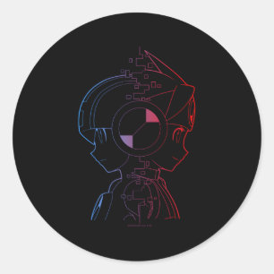 Sticker Rond Réseau de bataille Mega Lan