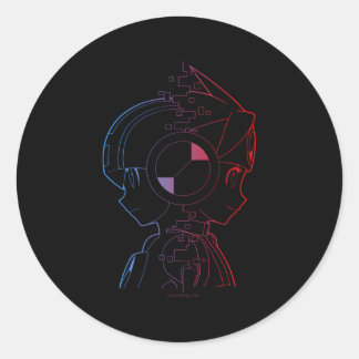 Sticker Rond Réseau de bataille Mega Lan