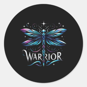 Sticker Rond Résilient Guerrier Dragonfly Suicide Prevention Aw