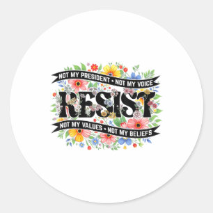Sticker Rond Résistance aux manifestations politiques Pas mon p