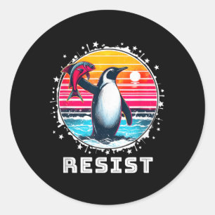 Sticker Rond Résiste Amusante Chemise Résiste Manifestation De 
