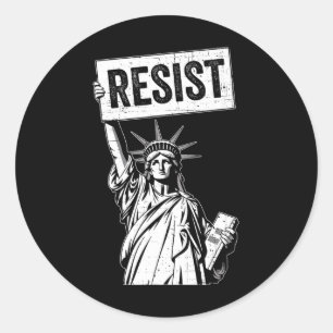 Sticker Rond Résister à la protestation anti-politique