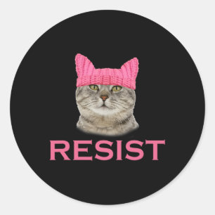 Sticker Rond Résister à la protestation persistant Mars Casquet