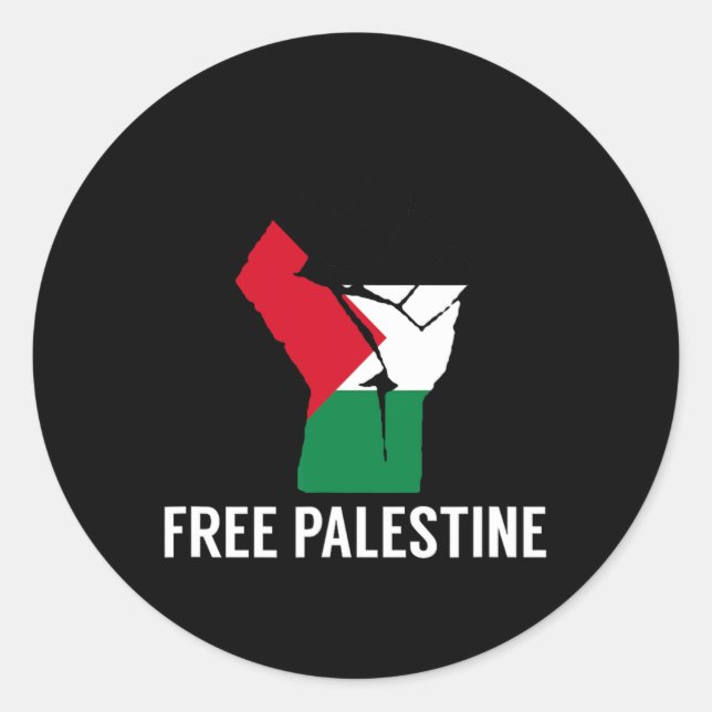 Sticker Rond Résister au drapeau palestinien - Libérez la Pales (Devant)