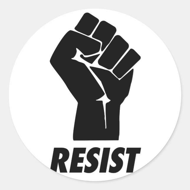Sticker Rond résister au poing (Devant)