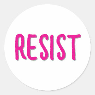 Sticker Rond Résister Résistance Rose