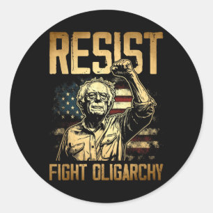 Sticker Rond Résistez à Bernie Sanders dans la lutte contre l'o