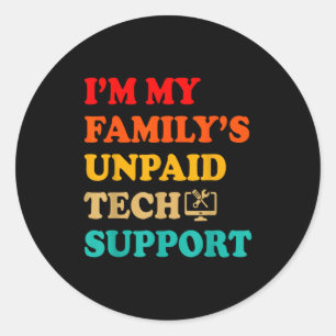 Sticker Rond Résolveur de problèmes de technologie familiale Hu