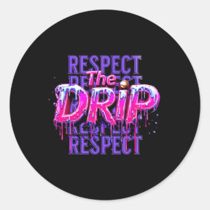 Sticker Rond Respecter le goutte Bysebyll Crème glacée qui gout