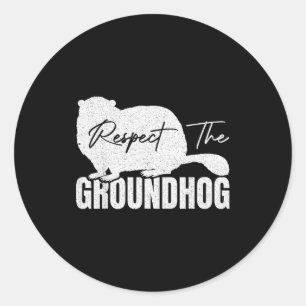 Sticker Rond Respecter le marmotte animal de la marmotte