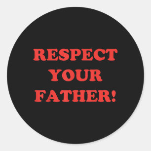 Sticker Rond Respecter le minimalisme rétro drôle de père jour