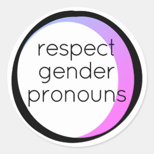 Sticker Rond respecter les pronoms de genre