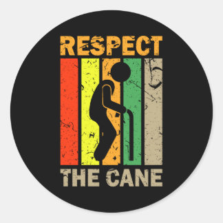 Sticker Rond Respectez La Réduction Pour Aînés Canne