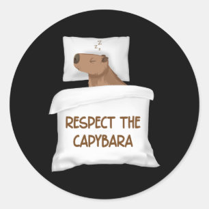 Sticker Rond Respectez Le Capybara Official Sleep Nightgown Sle