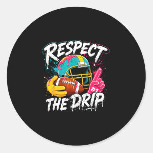 Sticker Rond Respectez le gout américain de football pour homme