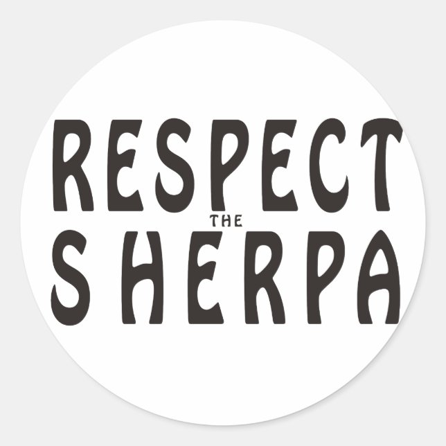 Sticker Rond Respectez Le Sherpa (Devant)