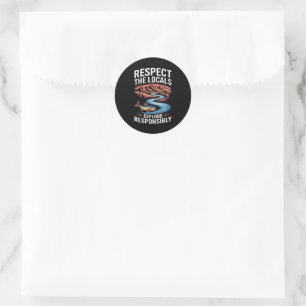 Sticker Rond Respectez les locaux Poisson Océan Sauvez la planè