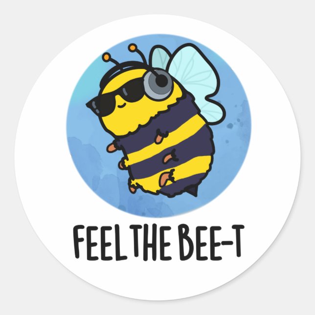 Sticker Rond Ressentez Le Jeu D'Abeille Drôle De L'Abeille (Devant)