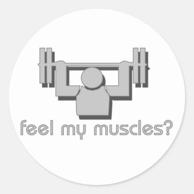 Sticker Rond Ressentez mes muscles (Devant)