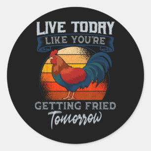 Sticker Rond Restaurant amateur de nourriture de poulet frit Ch