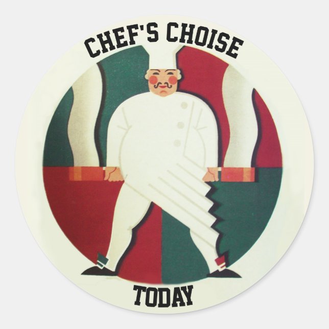 STICKER ROND RESTAURANT CHEF CUISINE NOURRITURE, RESTAURANT (Devant)