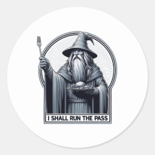 Sticker Rond Restaurant Humour Je vais faire la passe