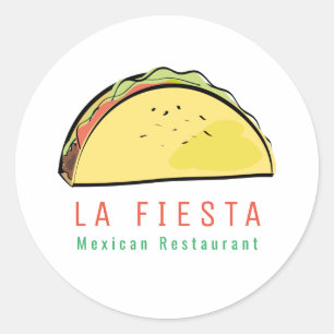 Sticker Rond Restaurant Mexicain Moderne Entreprise