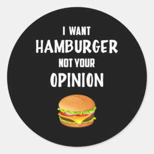 Sticker Rond Restauration rapide Burger Fromage Drôle Foodie Ma