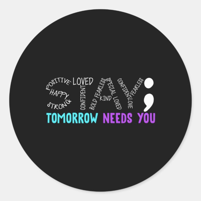Sticker Rond Reste Demain A Besoin De Toi (Devant)