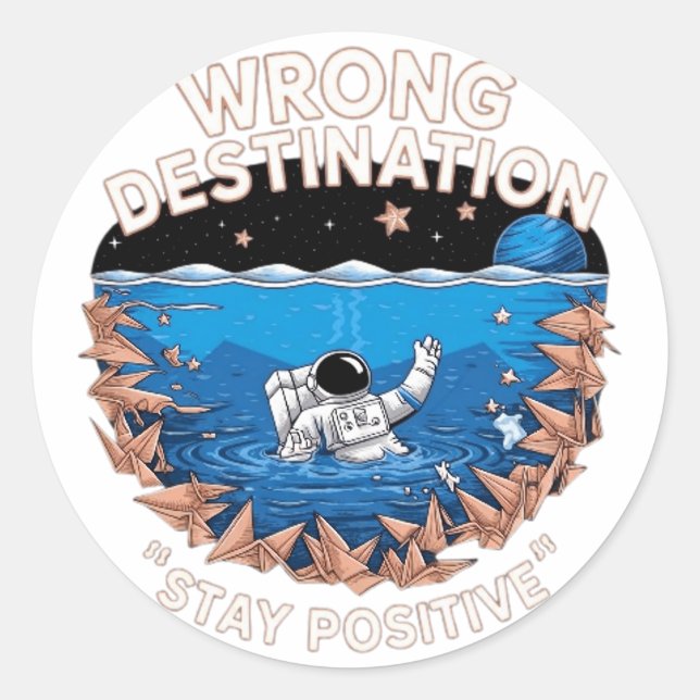 Sticker Rond rester positif (Devant)