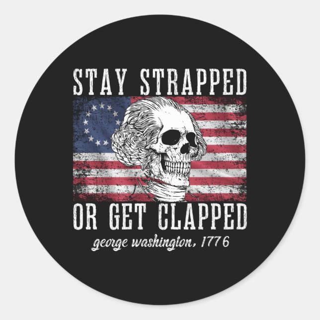 Sticker Rond Restez bloqués ou soyez bloqués George Washington4 (Devant)