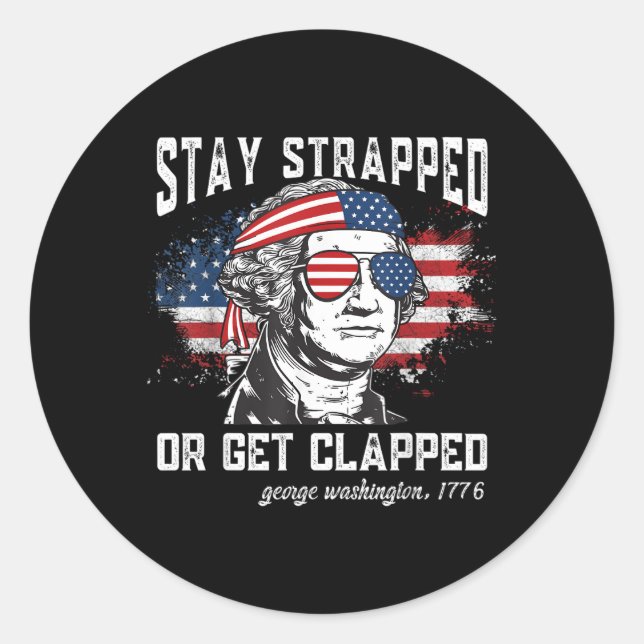Sticker Rond Restez bloqués ou soyez bloqués George Washington4 (Devant)