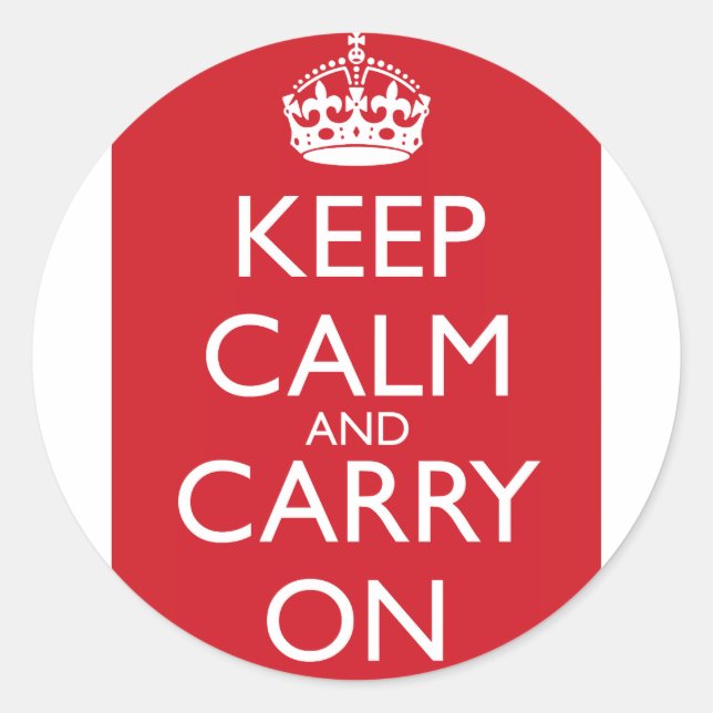 Sticker Rond Restez Calme Et Continuez : Moteur D'Incendie Roug (Devant)