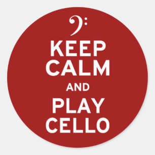 Sticker Rond Restez calme et jouez au violon