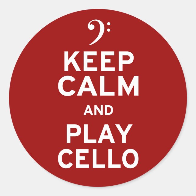 Sticker Rond Restez calme et jouez au violon (Devant)