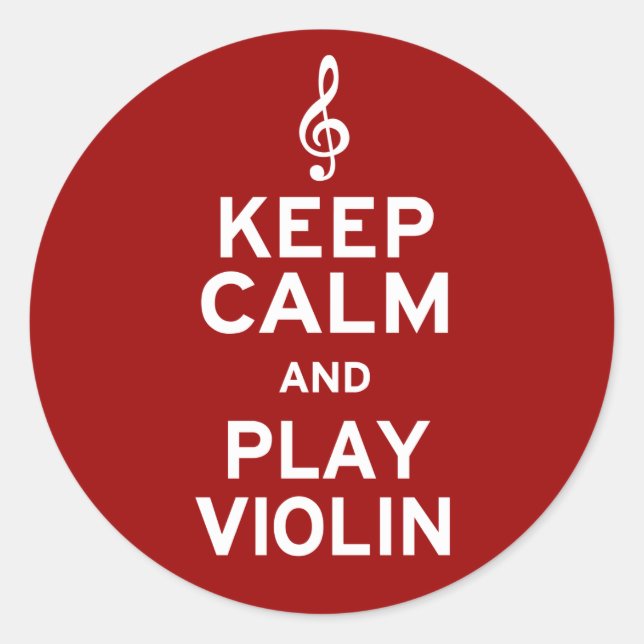 Sticker Rond Restez calme et jouez au violon (Devant)