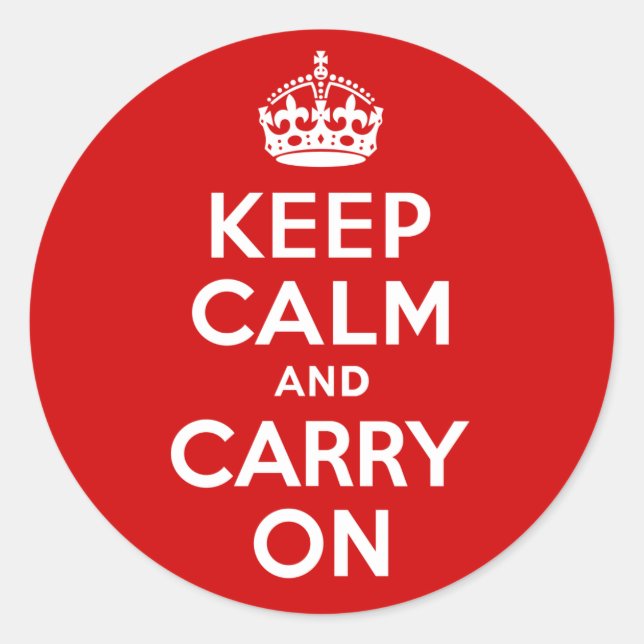 Sticker Rond Restez calme et poursuivez (Devant)