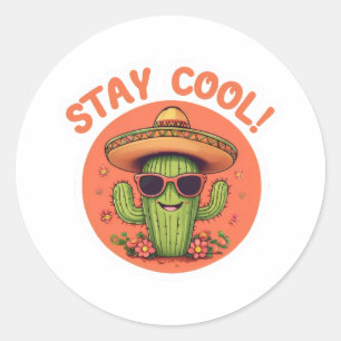 Sticker Rond Restez cool.